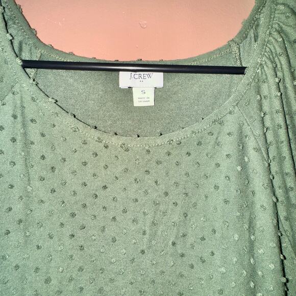 J. Crew Women's Midi Clip Dot Tiered Olive Green Dress - Small - Picture 2 of 9
